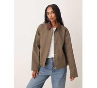 JJXX - Giacca marrone con colletto a coste 40-42