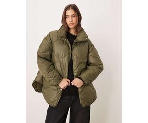 JJXX - Giacca oversize trapuntata verde accollata 36