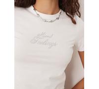 JJXX - Gigi - T-shirt bianca con strass-Bianco 36