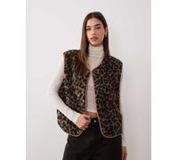 JJXX - Gilet in pile borg con stampa leopardata-Multicolore 38
