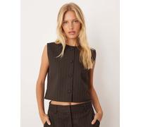 JJXX - Gilet marrone gessato in coordinato 40-42