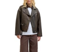 Jjxx giubbino donna stile chiodo in ecopelle marrone S