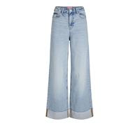 JJXX Jack & Jones Female Weit Geschnitten Jxtokyo Wide Fold Up HW R6169 DNM Ln Pantaloni, Mix Blu Chiaro, 27W x 32L Donna
