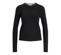 JJXX Jxcara Comfy Crew Neck Knit Maglietta a Maniche Lunghe, Black/Detail:/Fog, S Donna