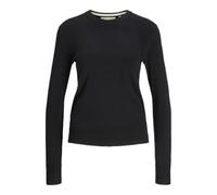 JJXX Jxcara Comfy Crew Neck Knit Maglietta a Maniche Lunghe, Black/Detail:/Fog, S Donna