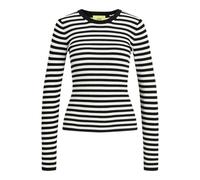 JJXX Jack&Jones Jxjodi Tight Stripe Crew Neck Knit, Black/Stripes:/Cloud Dancer, M