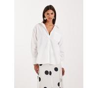 JJXX - Jamie - Camicia oversize in popeline bianca-Bianco 44