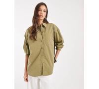 JJXX - Jamie - Camicia oversize in popeline verde oliva a righe 44
