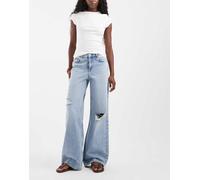 JJXX jeans wide leg effetto vissuto Oslo azzurri-Blu W26 L32