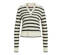 JJXX Jxaddy-Polo da Collo Maglione Lavorato a Maglia, Bianco Osso, a Strisce: /Nero, S Donna