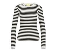 JJXX Jxceline Gigi STR LS Stripe Tee Jrs T-Shirt, Blanc De Blanc, M Donna