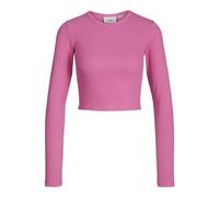 JJXX Jxfeline STR LS Rib Tee Jrs Noos Maglietta a Maniche Lunghe, Rosa Carminio, L Donna