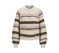 JJXX Jxkelly Chunky Stripe Crew Neck Knit, Bone Bianco, L Donna