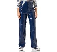 JJXX Jxkenya HW Stra Faux Leat Pant Noos Pantaloni, Medieval Blue/Dettaglio: Lucido, S Donna
