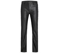 JJXX Jxkenya HW Straight Faux Leat Pants Noos Pantaloni in Similpelle, Nero, S Donna