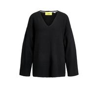 JJXX Jxlucca-Maglia con Scollo a V Maglione Lavorato, Black/Detail:/Moonbeam Neck Piping, XL Donna