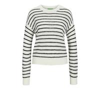 JJXX Jxpenelope Crew Neck Knit SN Maglione Lavorato a Maglia, Vanilla Ice/Stripes:/Black, XL Donna