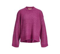JJXX Jxsigga Girocollo Maglione Lavorato a Maglia, Fucsia Rosso/Dettaglio:/New Maroon Neck Piping, M Donna