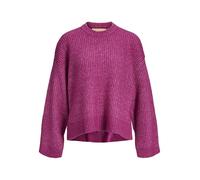 JJXX Jxsigga Girocollo Maglione Lavorato a Maglia, Fucsia Rosso/Dettaglio:/New Maroon Neck Piping, XL Donna