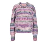 JJXX Jxsimone Crew Neck Knit SN Pullover, Fucsia Rosso/Strisce: /6 Multi Space Dye, S Donna