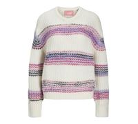 JJXX Jxsimone Crew Neck Knit SN Pullover, Vanilla Ice/Stripes:/Fuchsia Red Space Dye, M Donna