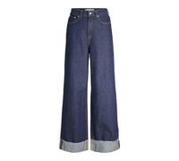 JJXX Jxtokyo Wide Fold Up HW Jeans R6055 DNM, Dark Blue Denim, 29W x 30L Donna