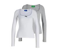JJXX Maglietta 'JXLelu' grigio / bianco Donna JJXX XS grigio / bianco