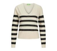 JJXX Maglione da Donna Jxathena con Scollo a V, Cloud Dancer/Stripes:/Nero, M