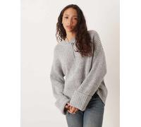 JJXX - Maglione oversize grigio chiaro con maniche risvoltate 36