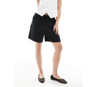 JJXX - Pantaloncini neri in misto lino-Nero XL L32
