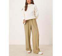 JJXX - Pantaloni a fondo ampio beige allacciati in vita-Neutro L L32