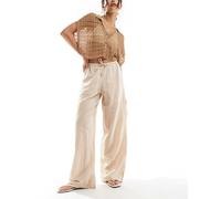 JJXX - Pantaloni ampi beige in misto lino-Neutro 40-42