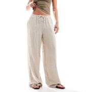 JJXX - Pantaloni in misto lino beige a righe-Neutro XS L32