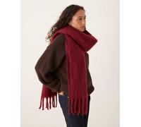 JJXX - Sciarpa bordeaux con nappe-Rosso One Size