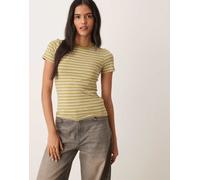 JJXX - T-shirt aderente verde a righe 40-42