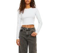 Jjxx T-shirt manica lunga a costine bianco