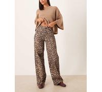 Jack & Jones Sarah Tokyo Leo Wide Jjxx High Waist Pants Marrone XL / 34 Donna