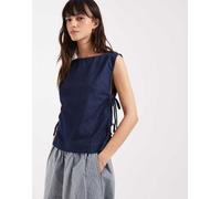 JJXX - Top in denim blu scuro con laccetti 34