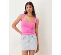 JJXX - Top in jersey rosa con scollo squadrato 36