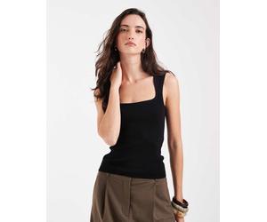 JJXX - Top nero in maglia con scollo squadrato 34