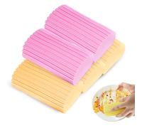 JJZGPP Set di 5 spugne per la pulizia della polvere, spugna per la polvere, riutilizzabile, con superficie a righe, rosa e giallo