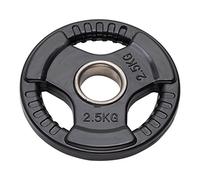 JK Fitness Diamond, Disco GHISA OLIMPIONICO GOMMATO Tri-Grip Foro Ø50 mm da 2,5 kg Unisex Adulto, Nero, Unica
