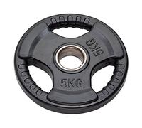 JK Fitness Diamond, Disco GHISA OLIMPIONICO GOMMATO Tri-Grip Foro Ø50 mm da 5 kg Unisex Adulto, Nero, Unica