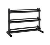 JK Fitness Diamond, Rastrelliera Porta Manubri 3 Ripiani Unisex Adulto, Nero, Unica