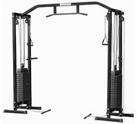 JK FITNESS Stazione Cavi Incrociati JKV CCR【Pacco Pesi 68 kg per Lato】Struttura in Acciaio Rinforzato | Barra per Trazioni Inclusa | Allenamento Funzionale Completo | Dimensioni Compatte
