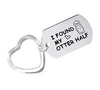 JK Home Portachiavi con scritta "I Found My Otter Mezzo Portachiavi per Coppie Abbinati Gioielli per Marito Moglie Regali Fidanzata Fidanzata Fidanzato Portachiavi Coppia per Uomini Donne Anello