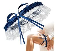 JK Trade® Giarrettiera da sposa per il matrimonio da sogno, taglia unica, elastica con pizzo e strass in filigrana, Garters for Bride, 100% fatto a mano