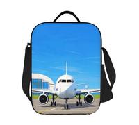 JKASDTRP Airplanes At The Airport - Borsa termica per il pranzo, riutilizzabile, a prova di perdite, con tracolla regolabile, per donne, uomini, lavoro, viaggi, picnic