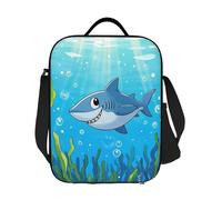 JKASDTRP Baby Shark - Borsa termica per il pranzo, riutilizzabile, a prova di perdite, con tracolla regolabile, per donne, uomini, lavoro, viaggi, picnic