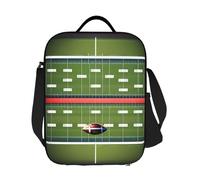 JKASDTRP Borsa termica per il pranzo con campo da football americano e palla grande, riutilizzabile, a prova di perdite, borsa termica con tracolla regolabile, per donne e uomini, lavoro, viaggi